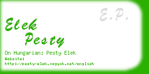 elek pesty business card